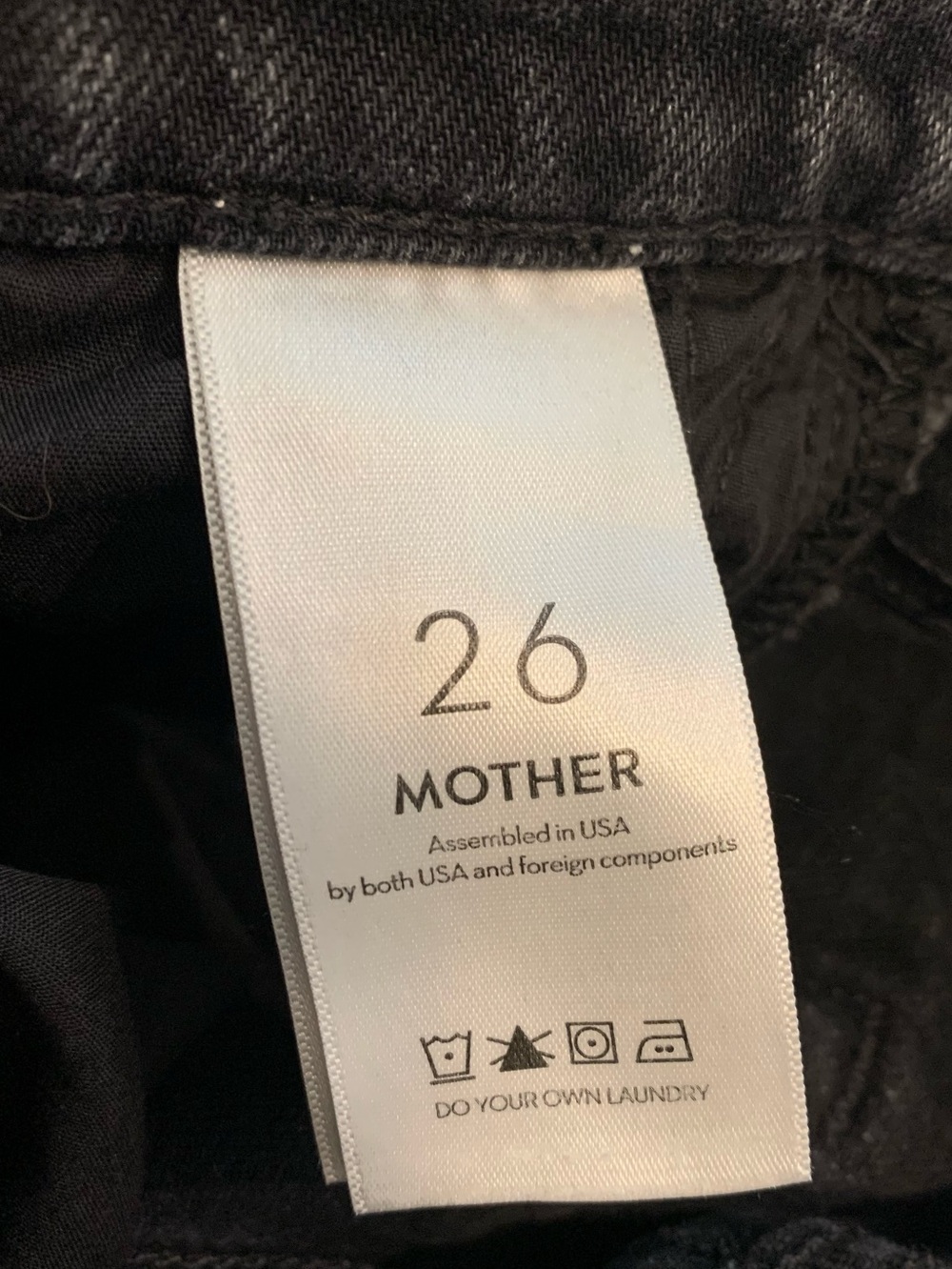 Mother The Tomcat Washed Black Jeans High Rise Button Fly Lies Lies Lies 26 - Picture 10 of 10